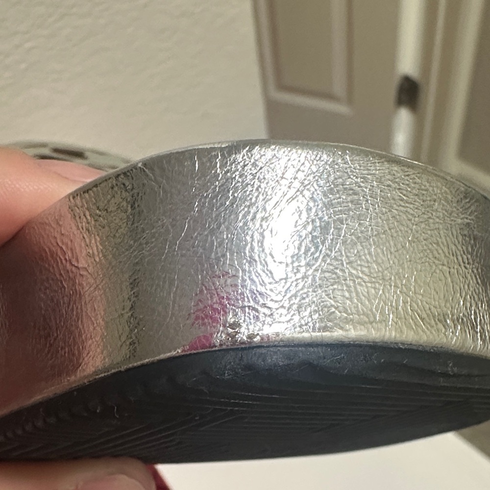 Wore 2hours! Like New/In box! Tory Burch metallic Silver Wedge sandals. - Picture 12 of 12